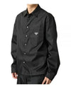 Triangle Logo Re-Nylon Long Sleeve Shirt Black - PRADA - BALAAN 2