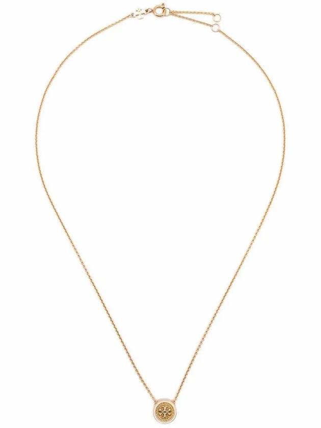 Kira Guilloche Pendant Necklace Gold - TORY BURCH - BALAAN 3