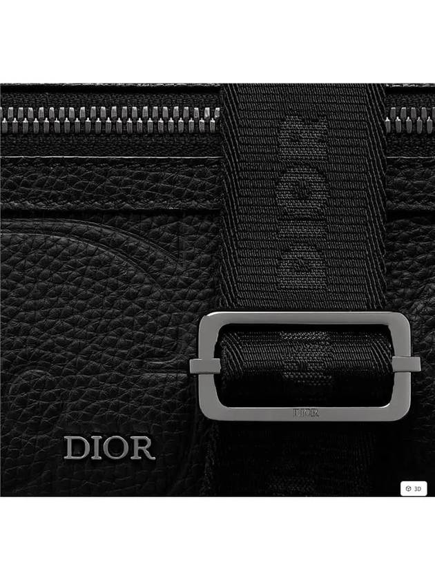 Rider 2.0 Zipped Grained Kapskin Messenger Bag Black - DIOR - BALAAN 6