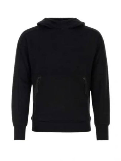 Diagonal Raised Fleece Goggle Hoodie Black - CP COMPANY - BALAAN 2