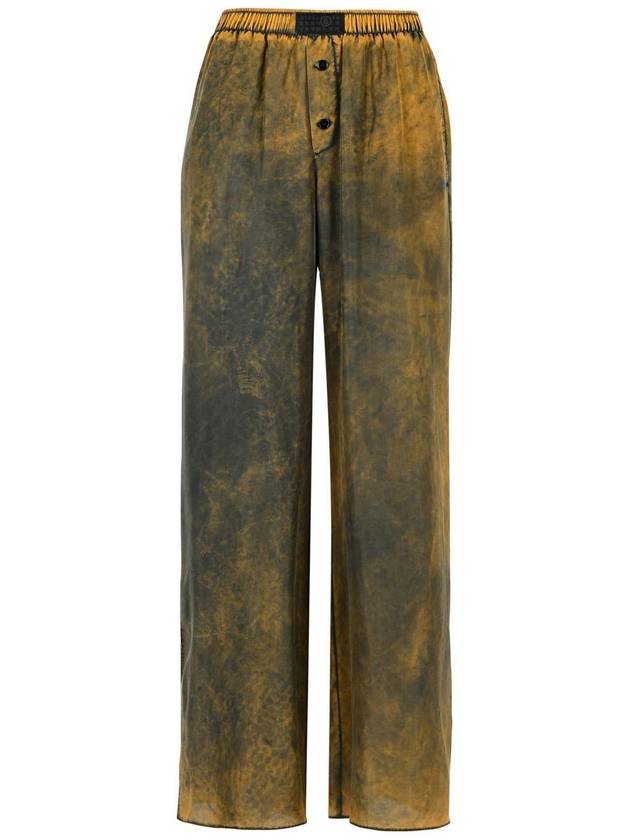 Mm6 Maison Margiela 'Tie Dye' Brown Silk Pants - MAISON MARGIELA - BALAAN 1