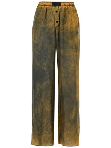 Mm6 Maison Margiela 'Tie Dye' Brown Silk Pants - MAISON MARGIELA - BALAAN 1