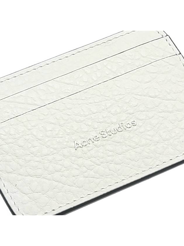 Embossed Logo Leather Card Holder White - ACNE STUDIOS - BALAAN 3