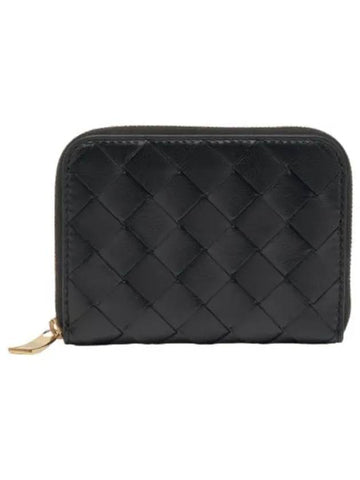 Intrecciato Zipper Coin Wallet Black - BOTTEGA VENETA - BALAAN 1