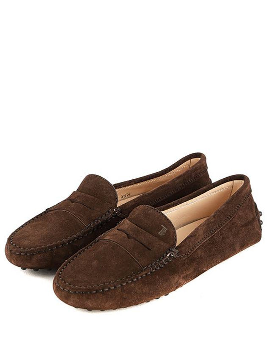 Women's Gomino Suede Driving Shoes Brown - TOD'S - BALAAN 2