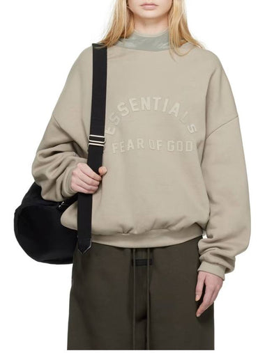 Women s Bonding Logo Fleece Hooded Top Gray 202SP244315F - FEAR OF GOD ESSENTIALS - BALAAN 1