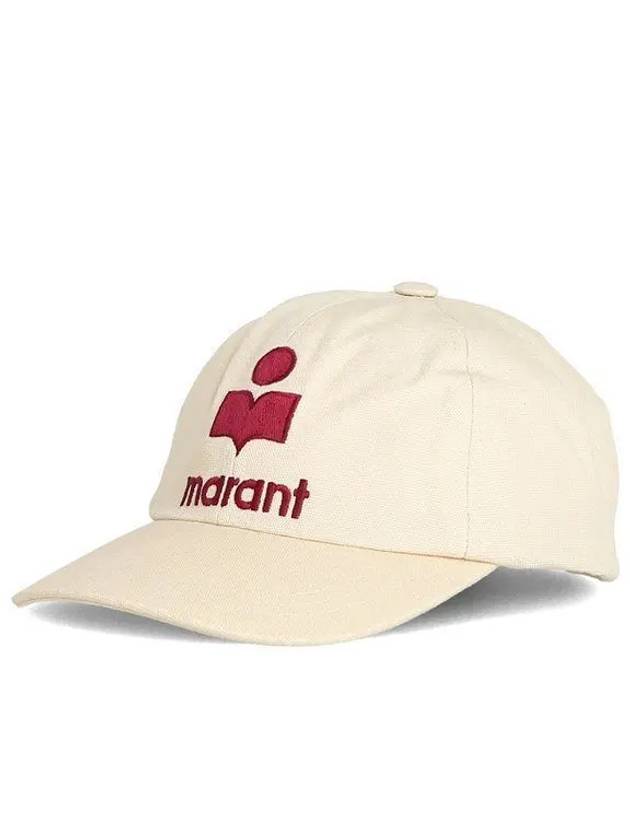 Tyron Logo Cotton Ball Cap Ecru Red - ISABEL MARANT - BALAAN 2