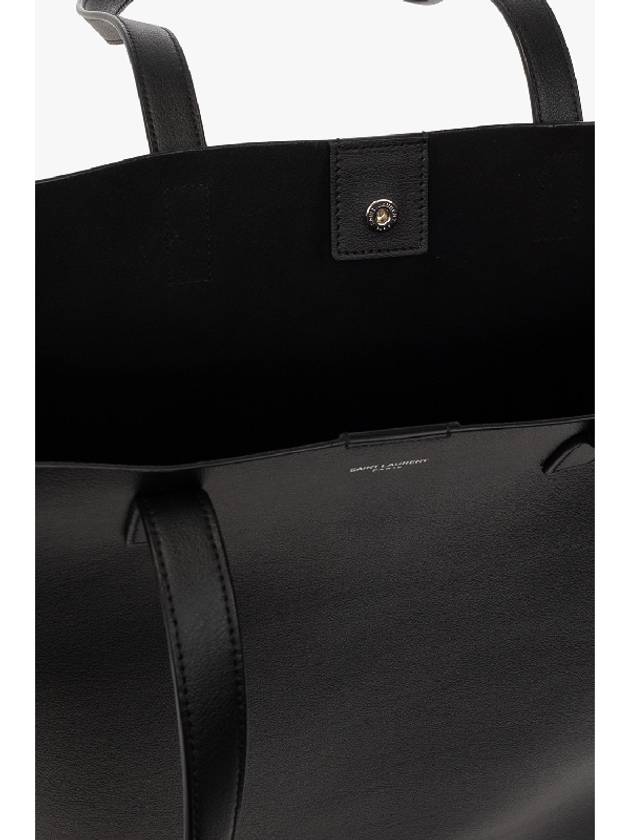 Logo Soft Leather Bold Tote Bag Black - SAINT LAURENT - BALAAN 7