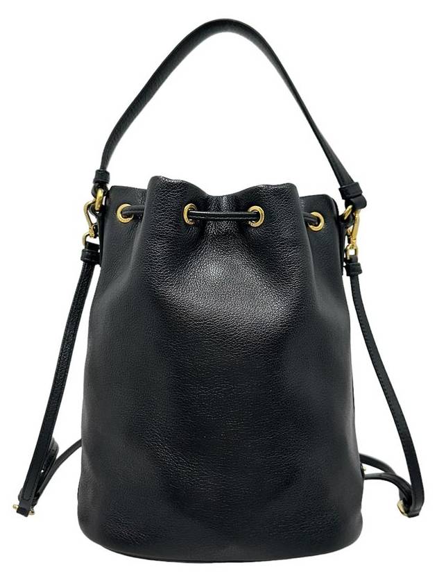 Women s 1BH038 Calfskin Black Bucket Tote Bag Strap - PRADA - BALAAN 3