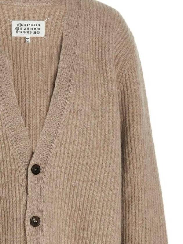 Stitch Alpaca Wool Knit Oversized Fit Cardigan Beige - MAISON MARGIELA - BALAAN 4