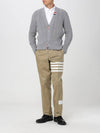 Cable Knitwear Virgin Wool Cardigan Grey - THOM BROWNE - BALAAN 3