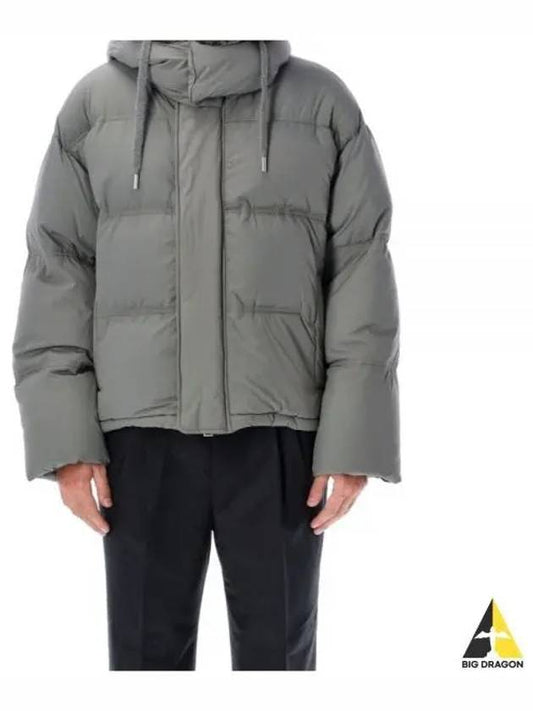 Oversized Nylon Puffer Down Jacket Grey - AMI - BALAAN 2