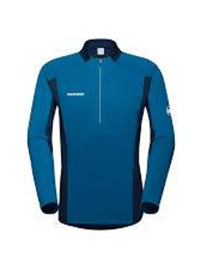 Men's Aenergy FL ​​Half Zip Up Long Sleeve T-Shirt Blue - MAMMUT - BALAAN 2