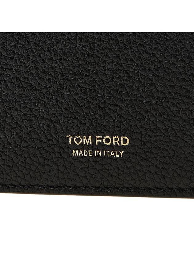 TF Logo Leather Passport Wallet Black - TOM FORD - BALAAN 7