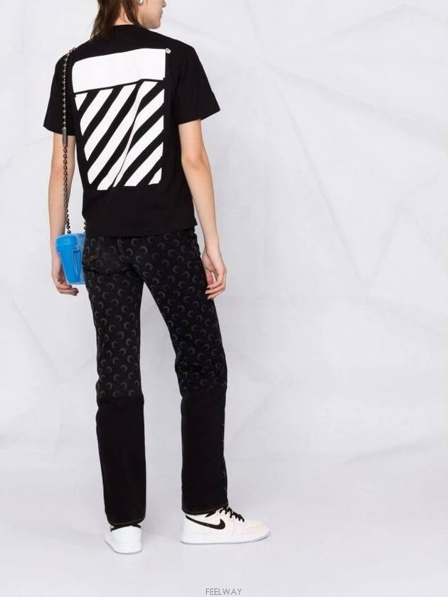 Diagonal Print Short Sleeve T-Shirt Black - OFF WHITE - BALAAN 4