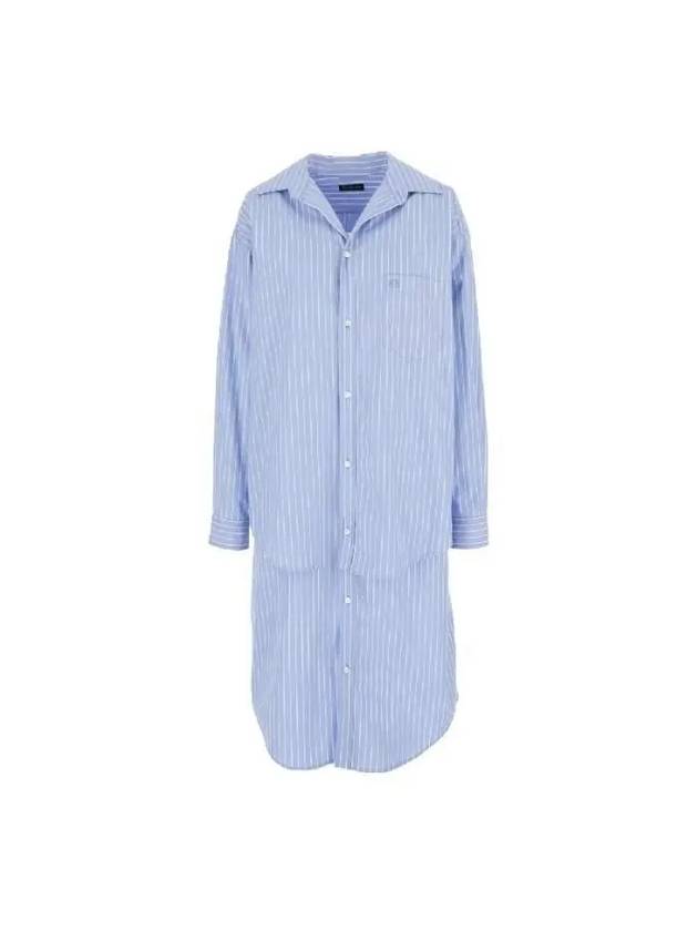 BB Classic Layered Shirt Midi Dress Light Blue - BALENCIAGA - BALAAN 2