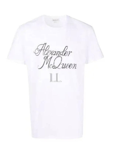 Signature Logo Short Sleeve T-Shirt White - ALEXANDER MCQUEEN - BALAAN 2