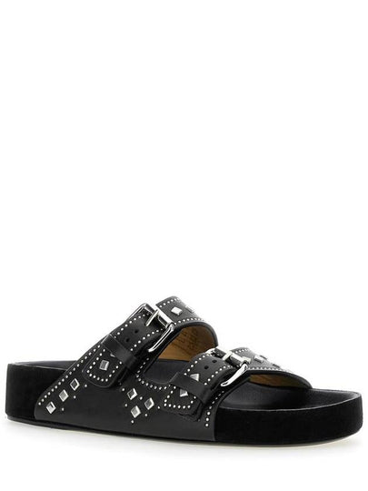 'Lennyo' Black Sandals With Stud Embellishments And Moulded Footbed In Leather Woman - ISABEL MARANT - BALAAN 2