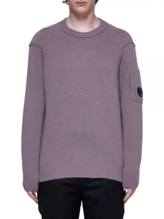 Lambswool GRS Crew Neck Knit Top Purple - CP COMPANY - BALAAN 2