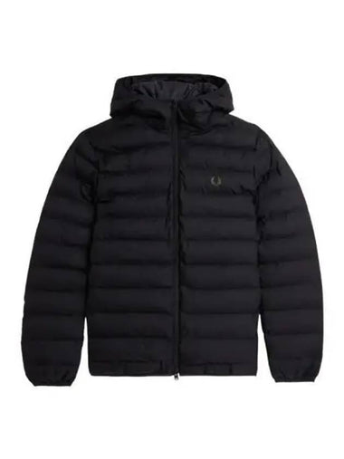 Fred Perry Hooded Insulated Jacket Black - FRED PERRY - BALAAN 1