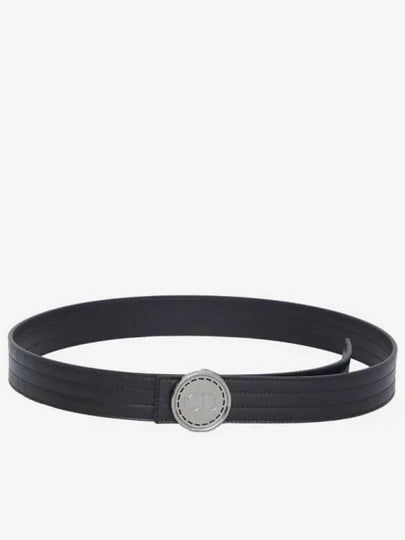 CD Circle Buckle Leather Belt Black - DIOR - BALAAN 2