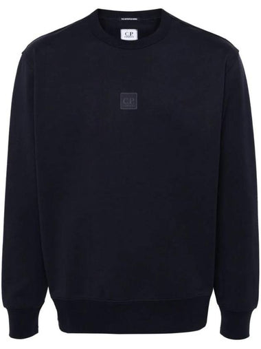 Stretch Fleece Crew Neck Sweatshirt Navy - CP COMPANY - BALAAN 1