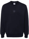 Stretch Fleece Crew Neck Sweatshirt Navy - CP COMPANY - BALAAN 1