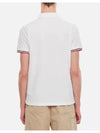 Logo Patch Three-Line Collar Short Sleeve Polo Shirt White - MONCLER - BALAAN 4