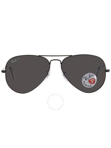 Ray Ban Aviator Total Black Polarized Black Classic Unisex Sunglasses RB3025 002/48 58 - RAY-BAN - BALAAN 1