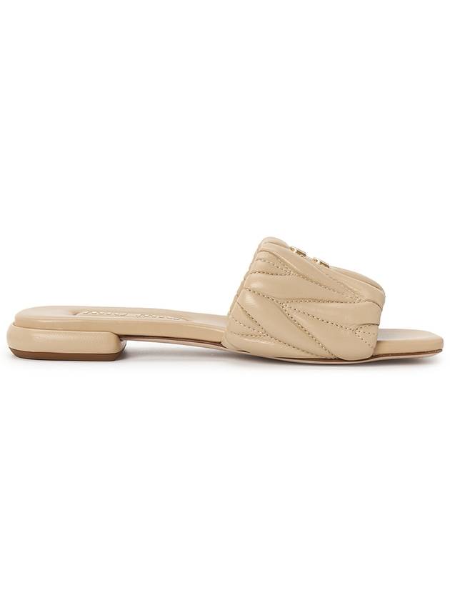 Matelasse Nappa Leather Slippers Beige - MIU MIU - BALAAN 5