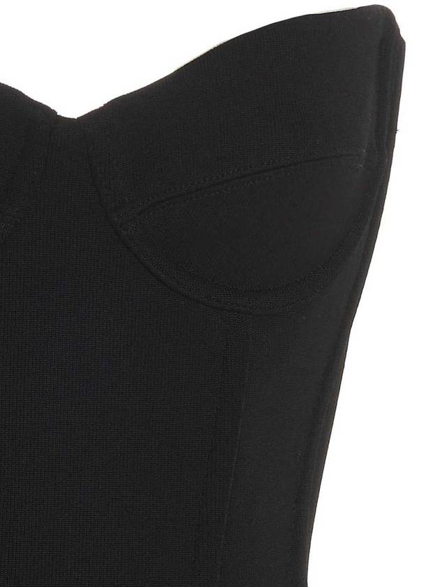 Ribbed Strapless Bustier Top Black - BALENCIAGA - BALAAN 4