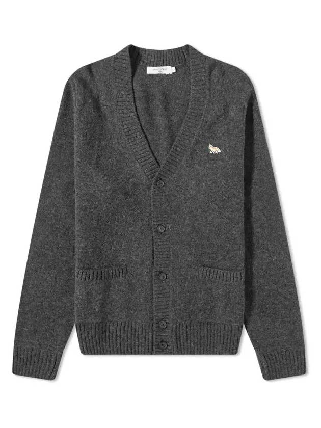 Baby Fox Patch Cosy Cardigan Dark Grey - MAISON KITSUNE - BALAAN 3