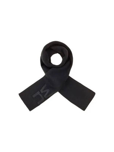 Debossed logo knit scarf black 271365 - ALEXANDER WANG - BALAAN 1