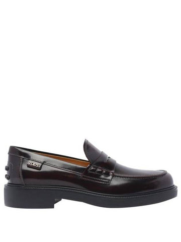 Logo Detail Leather Loafer Black - TOD'S - BALAAN 1