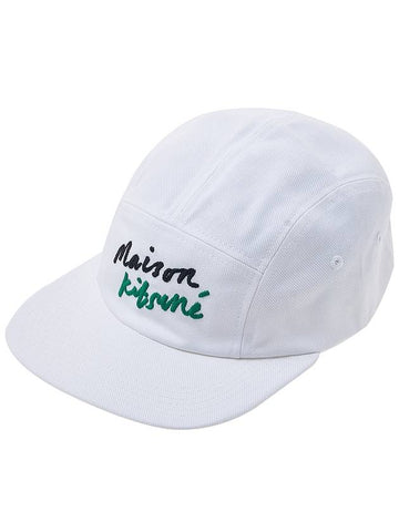 Maison Kitsune Lettering Logo Embroidery Bowl Cap KU06102WW0007 WH - MAISON KITSUNE - BALAAN 1