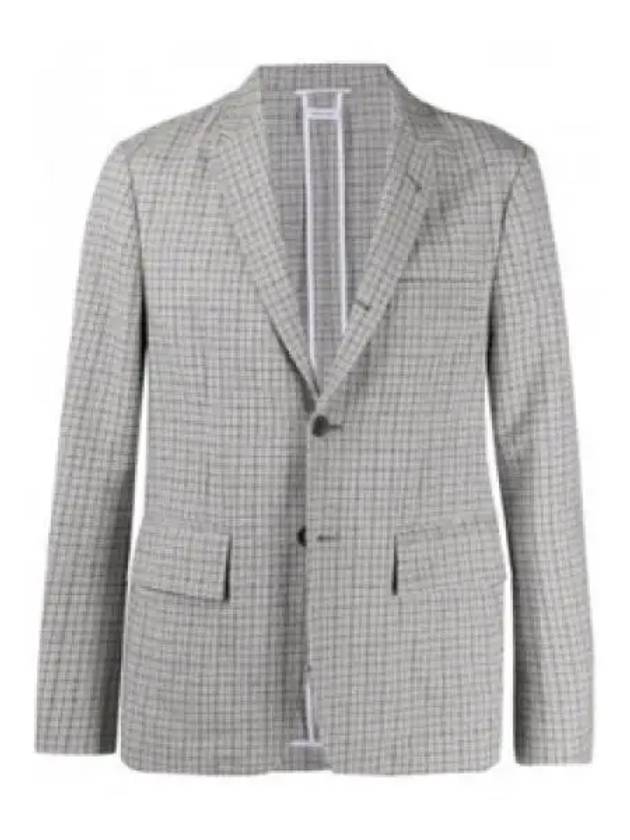 Unconstructed Seersucker Houndstooth Jacket Grey - THOM BROWNE - BALAAN 2