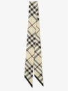 Skinny Check Silk Scarf Stone - BURBERRY - BALAAN 2