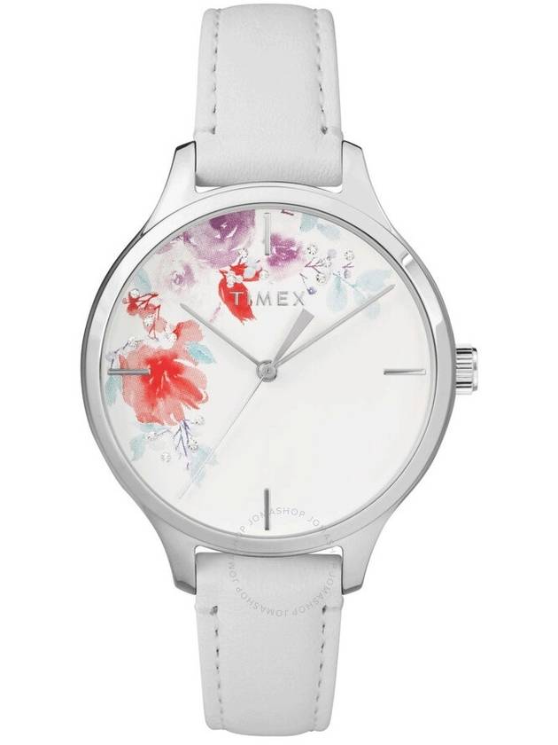 Timex Quartz White Dial Ladies Crystal Bloom Watch TW2R66800 - TIMEX - BALAAN 1