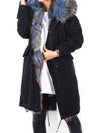 Women s Fox Fur Long Field Coat Black W2834L - AS65 - BALAAN 2