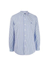 Embroidered Logo Striped Long Sleeves Shirt Dark Blue - POLO RALPH LAUREN - BALAAN 1