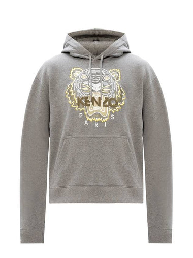 Tiger Cotton Hoodie Grey - KENZO - BALAAN 1