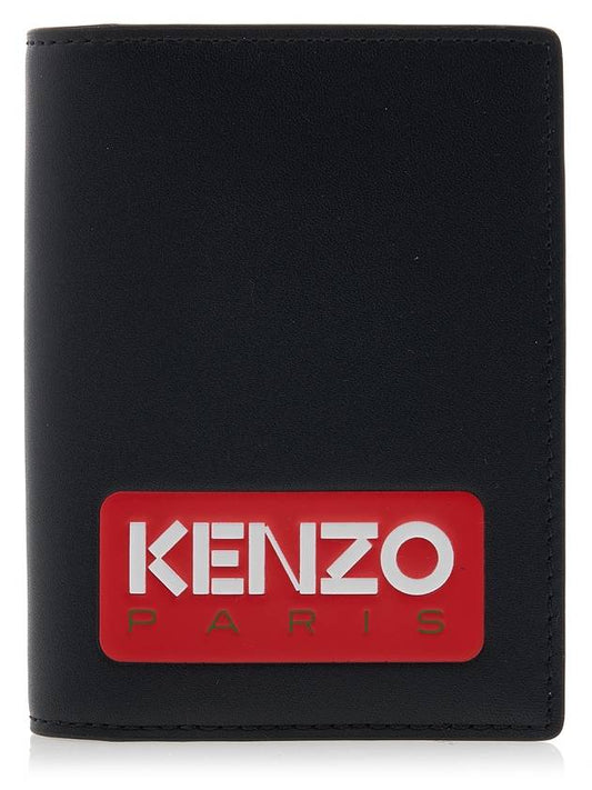 logo bifold card wallet black - KENZO - BALAAN.