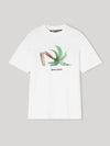 Broken Palm Print Cotton Short Sleeve T-Shirt White - PALM ANGELS - BALAAN 1