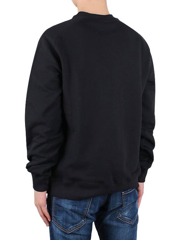 Logo Print Crew Neck Sweatshirt Black - MSGM - BALAAN 5