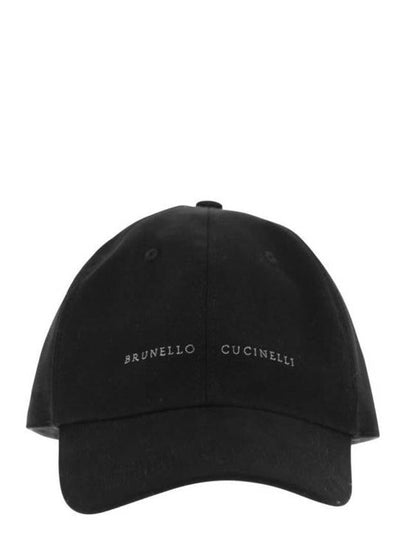 Embroidered Logo Cotton Ball Cap Black - BRUNELLO CUCINELLI - BALAAN 2