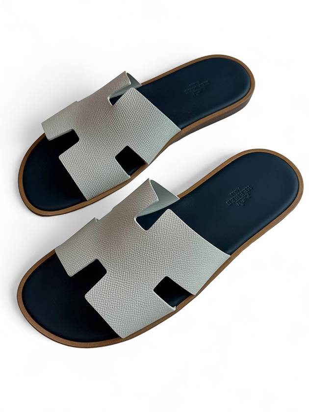 Hermes Izmir Sandal Epsom Blanc De Paris Bleu Celeste - HERMES - BALAAN 3