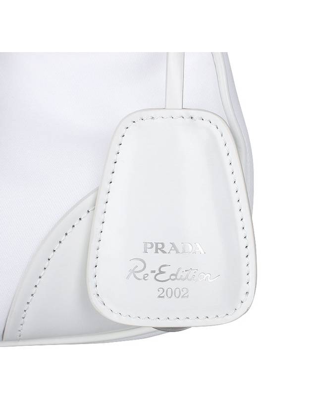 Moon Logo Re-Nylon Leather Tote Bag White - PRADA - BALAAN 9