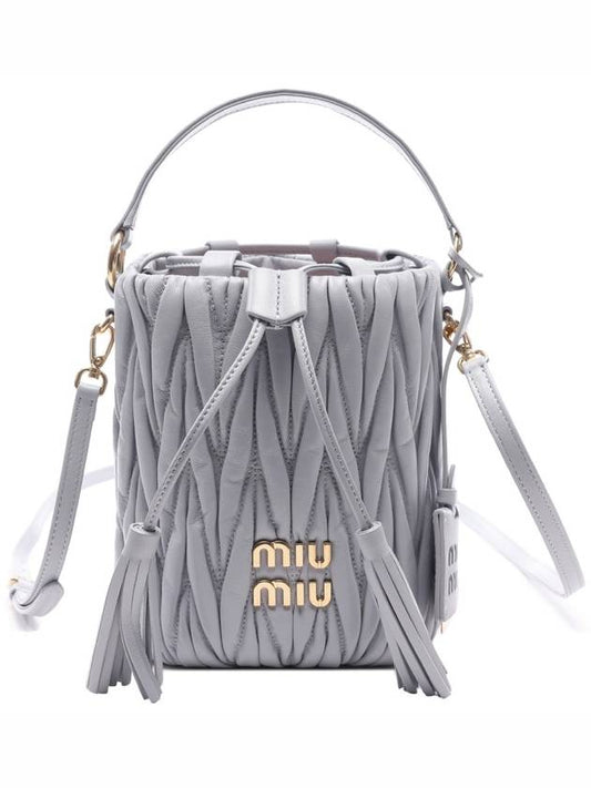 Matelasse Nappa Leather Bucket Bag Cornflower - MIU MIU - BALAAN 2