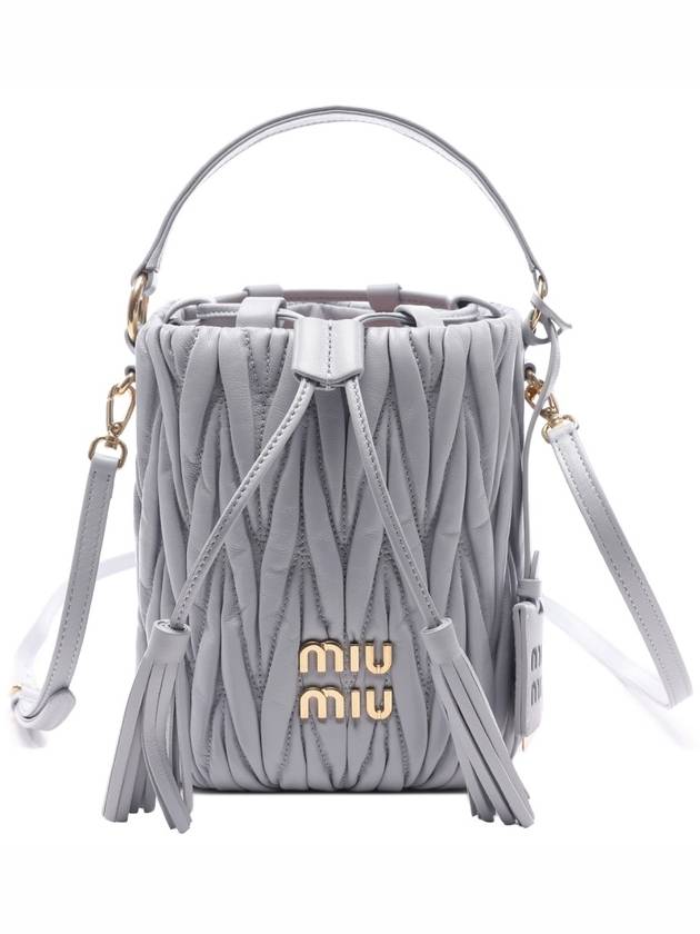 Matelasse Nappa Leather Bucket Bag Cornflower - MIU MIU - BALAAN 3