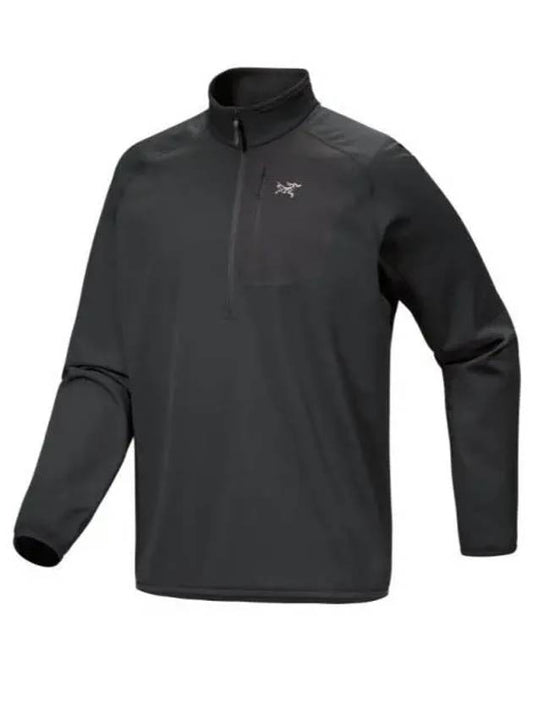 Delta Half-Zip Neck Long Sleeve T-Shirt Black - ARC'TERYX - BALAAN 1